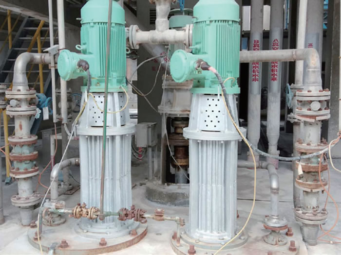 Vertical long-shaft sump turbine pumps of petrochemical flue gas desulfurization project